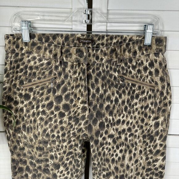 NWOT J McLaughlin Baxter Safari Jeans‎ Leopard Print Zip Ankle Size 8 Pants - Picture 3 of 11
